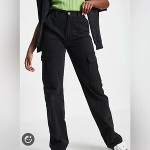 Stradivarius Women's Black Cargo Pants